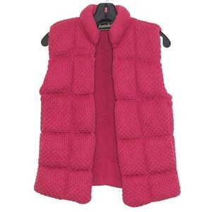 Vintage Vest Knit Chunky Cottage Y2K Preppy Retro Cozy Coquette Open Puffy Large